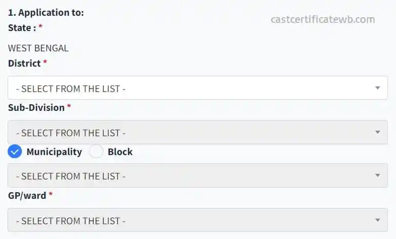 West Bengal Caste Certificate Apply Online 2025