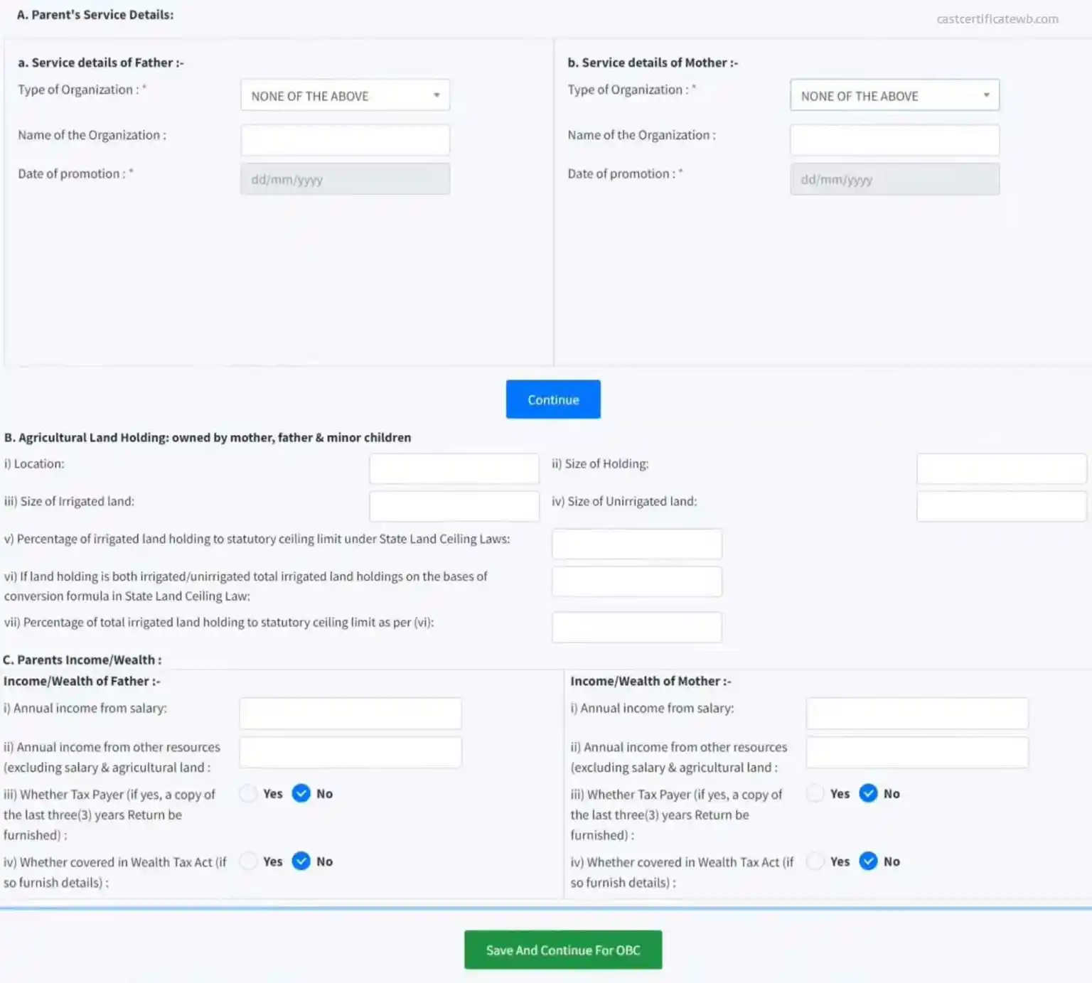 Apply SC/ST/OBC West Bengal 2025