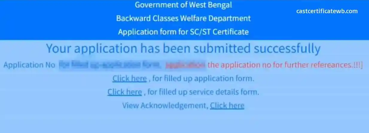 West Bengal SC/ST/OBC Apply Successfully 2025