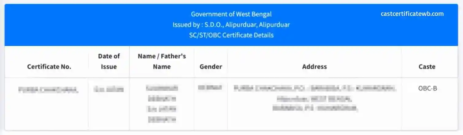 Check Caste Certificate SC/ST/OBC [Sample Certificate details]