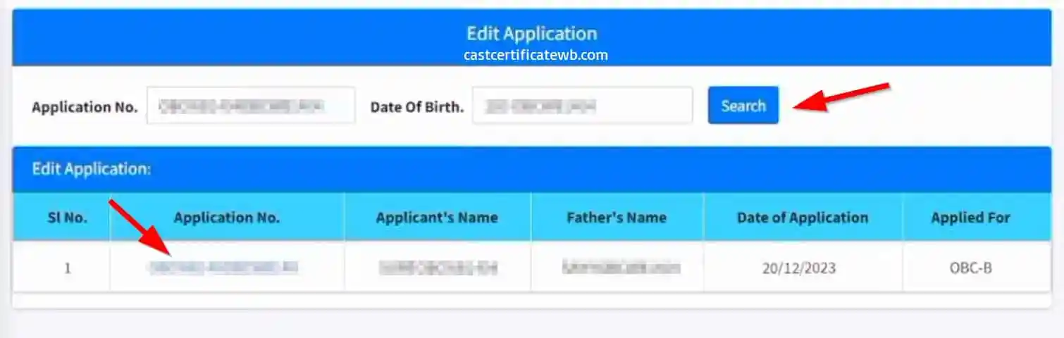 SC/ST/OBC Certificate Edit Application Online